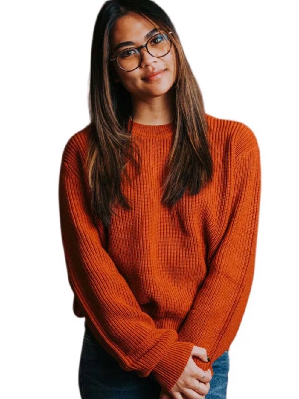 Forever 21 Ribbed Crewneck Sweater - Orange